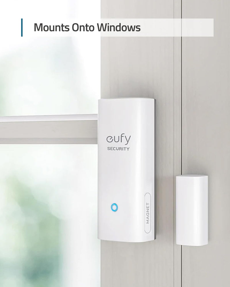 eufy Security Entry Sensor, Detects Opened and Closed Doors or Windows, Door Monitoring, Sends Alerts, Triggers Siren, 2-Year Battery Life, Indoor Use Only, Requires HomeBase, 24/7 Monitoring Optional white