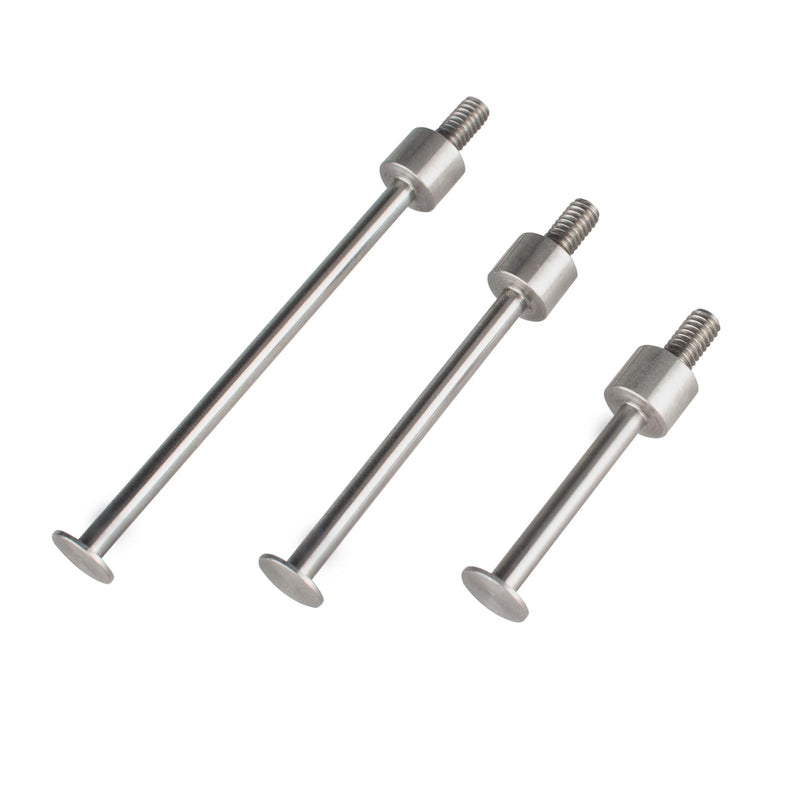 Flat Contact Points Set for Dial Indicator Depth Gauge M2.5 Thread 0.4mm Thickness 5mm Diameter (L20/L30/L40mm)