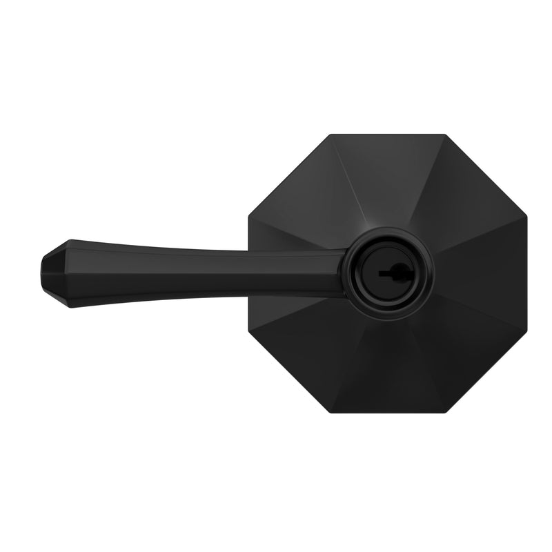 SCHLAGE Dempsey Keyed Entry Door Handle, Reversible, Matte Black