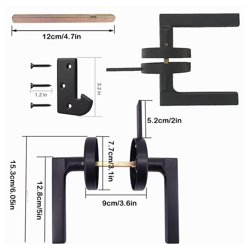 Gate Latch for Wooden Fence Double Side Gate Latch Heavy Duty Swinging Door Latch Gate Hardware for Outdoor Fence, Wooden Gates, Pool Gate, Backyard, Gardens (L) L