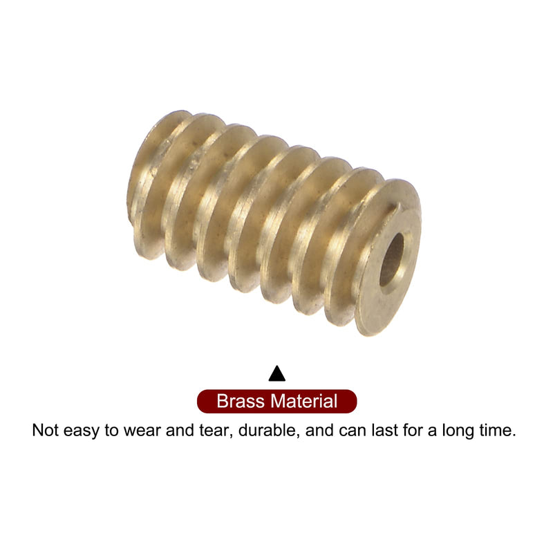 HARFINGTON 2pcs Worm Gear Shaft Brass 0.5 Modulus 2.98mm Hole Diameter Drive Gear Box Shaft