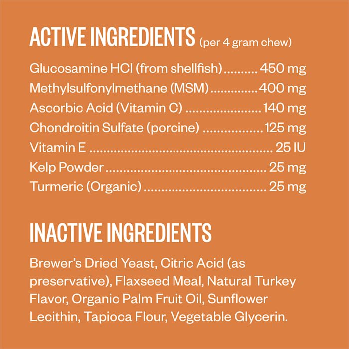 Ollie Zoomies Dog Hip and Joint Supplement - Glucosamine and Glucosamine Chondroitin for Inflimation Relief, 60 Count Appx.