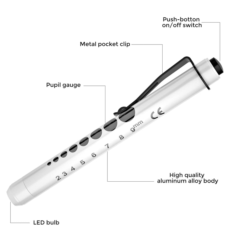 RISEMART Bandage Scissors and Pen Light for Nurse - Trauma Shears Medical Scissors 7.5" Surgical Scissors,Medical LED Penlights with Pupil Gauge for Nurse, Doctors, Nursing Students, EMT