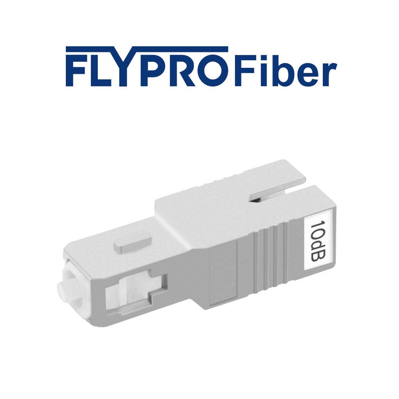 FLYPROFiber- 10dB SC Attenuator, Single Mode Fixed Fiber Optic Attenuator, Male to Female, 2pack 10db/SC 2