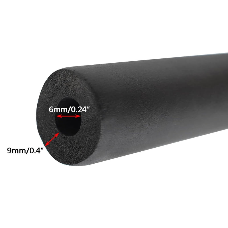 Pipe Insulation Tubing, Huntoshon 1/4" x 3/8" Insulated Heat Preservation 6ft Length Handle Grips for AC Unit, Exercise Machine Handle and Water Pipes 0.24" × 0.35"
