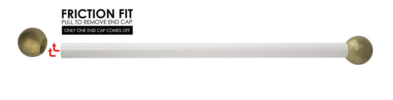 Solus SCA-335WH 15" Aluminum Cross Arm Ladder Rest for Outdoor Lamp Posts and Poles, Easy to Mount, Maintenance Free and Weather Resistant, White Bar with Gold Caps Single Pack