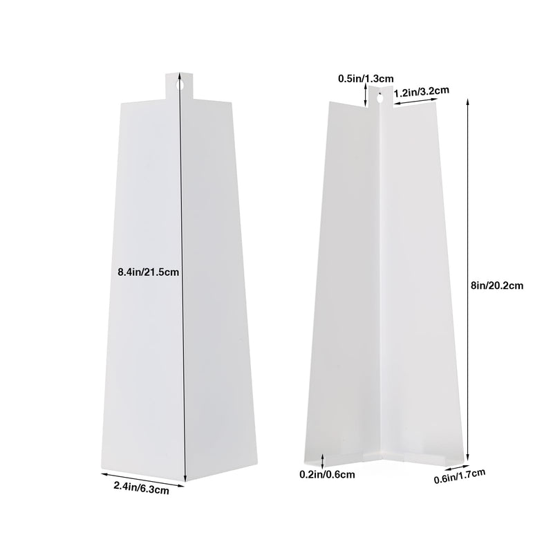 8 Pcs Aluminum Siding Corners - 8 Inch Outside White Siding Corner Caps, Smooth Metal Siding Panels Trim Nails Included for Mobile Home House Exterior (Single Hole) Single Hole