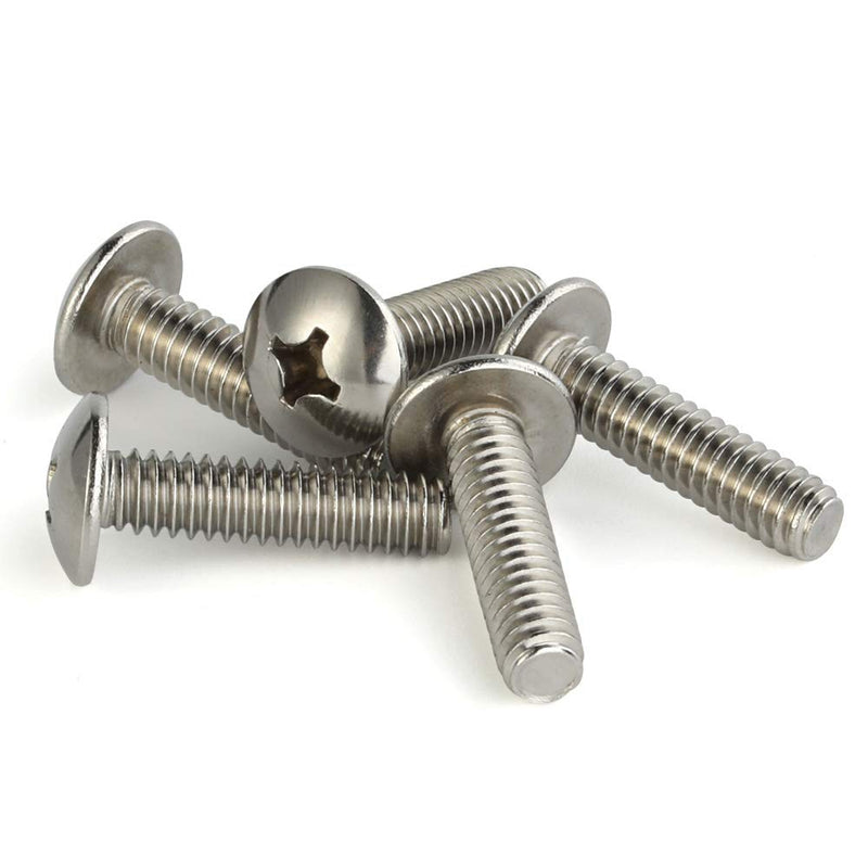 #10-24 x 1" Truss Head Machine Screws, Full Thread, 18-8 Stainless Steel, Quantity 50 #10-24 x 1"