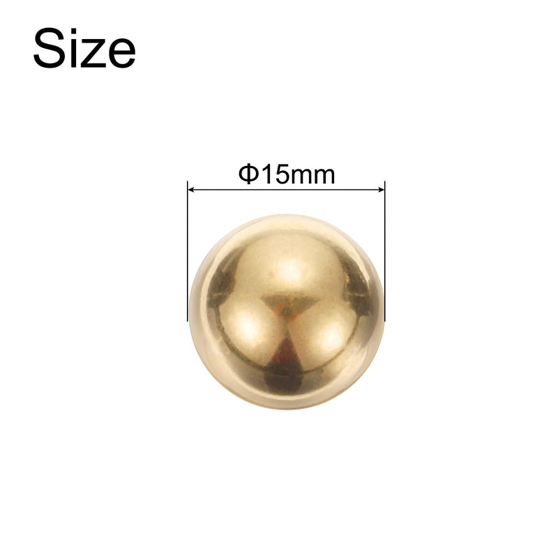 uxcell 10pcs Precision Solid Brass Bearing Balls 15mm Industrial Brass Ball Spheres for Machinery, Automotive, and DIY 10
