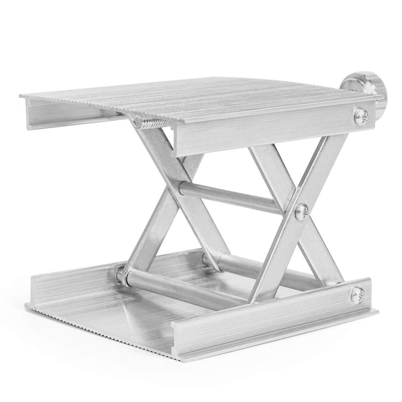 Lab Scissors Jack, Laboratory Support Jack Platform with Black Hand Wheel, Adjustable Stable Aluminum Alloy Lifting Platform, Manual Control Lab Lift Stand Table