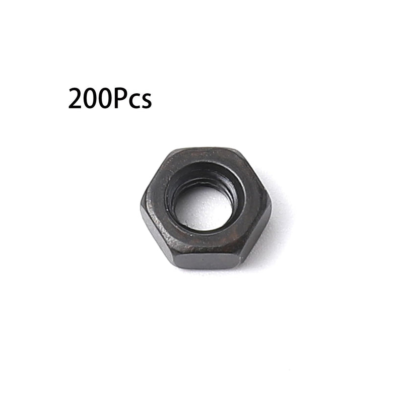 M2 Carbon Steel Grade 8 Hexagon Hex Nut Black Carbon Steel 200pcs