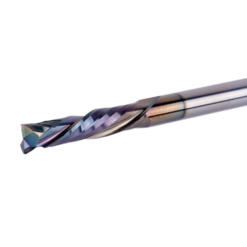 SpeTool UP&Down Compression Bit 1/4" Shank,1-1/4Inch Cutting Length 3 Inch OVL,Carbide Spiral Router Bits CNC End Mill with TAC Extra Long Life Coating for Wood Carving 1/4" Dia - 1-1/4" CL -1/4" Shank COMPRESSION CUT