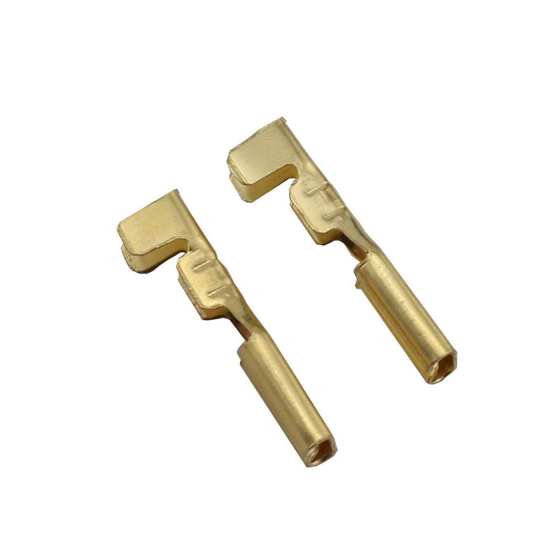 MEETOOT 100pcs 2.8mm Gold Female Spade Crimp Terminal with Insulating Sleeve Self Lock Plug Electrical Wire Splice Connectors