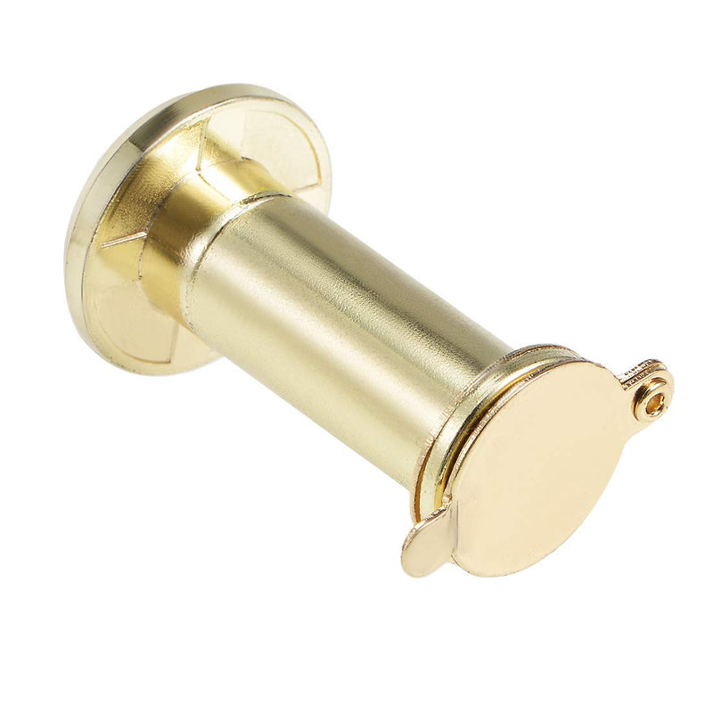 uxcell Door View, Solid Brass 220-degree Door Viewer with Cover for 1-3/8 to 2-1/4 Inch Thick Doors, Polished Gold Finish