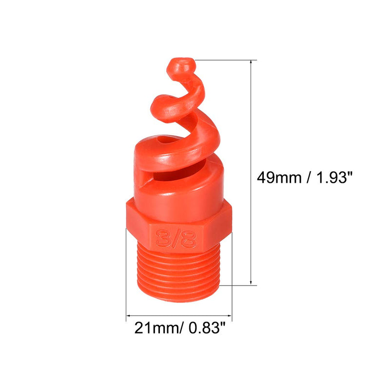 uxcell Spiral Cone Atomization Nozzle, 3/8BSPF PP Sprinkler, 10 Pcs