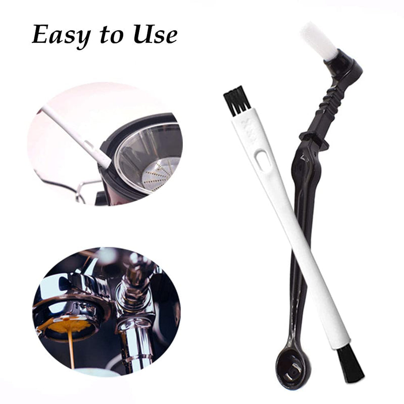 DXary 5 Pieces Coffee Brush Set Professional Espresso Brush Kit Include Wooden Coffee Grinder Machine Cleaning Brush and Nylon Espresso Brush for Coffee Machine Group Head (5)