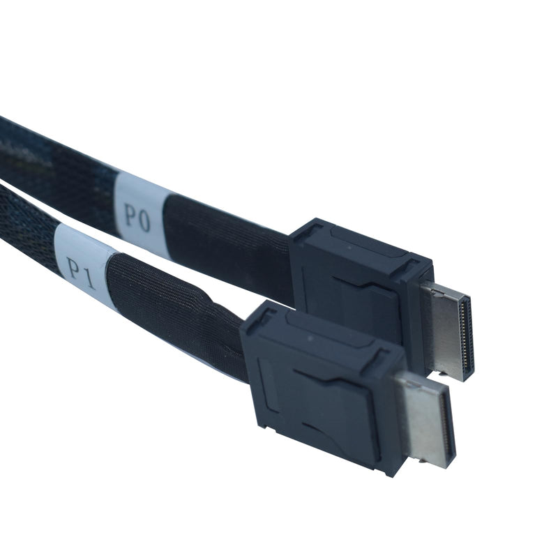 PCIe 5.0 MCIO x8 to Dual Oculink Cable, MCIO to Oculink SFF-8611 4i Cable, 2.6 feet(80 cm)