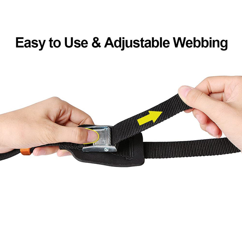 Boncas Sturdy 12-foot-by-1-inch Tie Down Strap Lashing Strap Cargo Tie-down Strap Padded Cam Lock Buckle 2 Pack 12FT-2 Pack