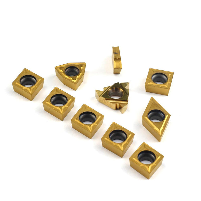 OSCARBIDE Carbide Turning Inserts 10 Pieces/Pack,SCMT09T304,16ER AG60,GTN-3,WCMT06T304,CCMT09T304,DCMT11T304 Carbide Inserts for 5/8" Shank Indexable Lathe Turning Tool Holder