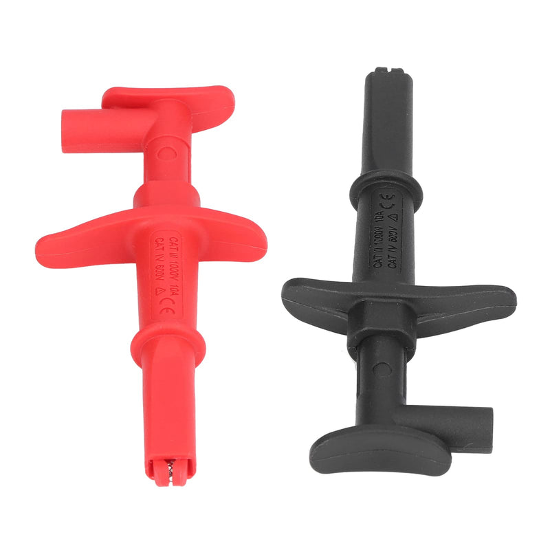 FLEXMAN Test Hook Clip, 16mm Opening High Accuracy Crocodile Clamp Design Red Black Multimeter Test Lead Kit, Electrical Testing Test Probe, Test Grabber Probe for Testing Electronic Components