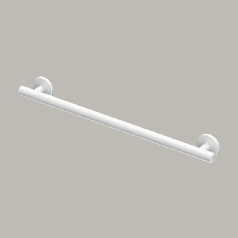 Gatco 854W Latitude II 24-Inch Grab Bar, ADA Compliant Wall Mounted Stainless Steel Bathroom 24" Safety Grab Bar, Matte White 24 Inch