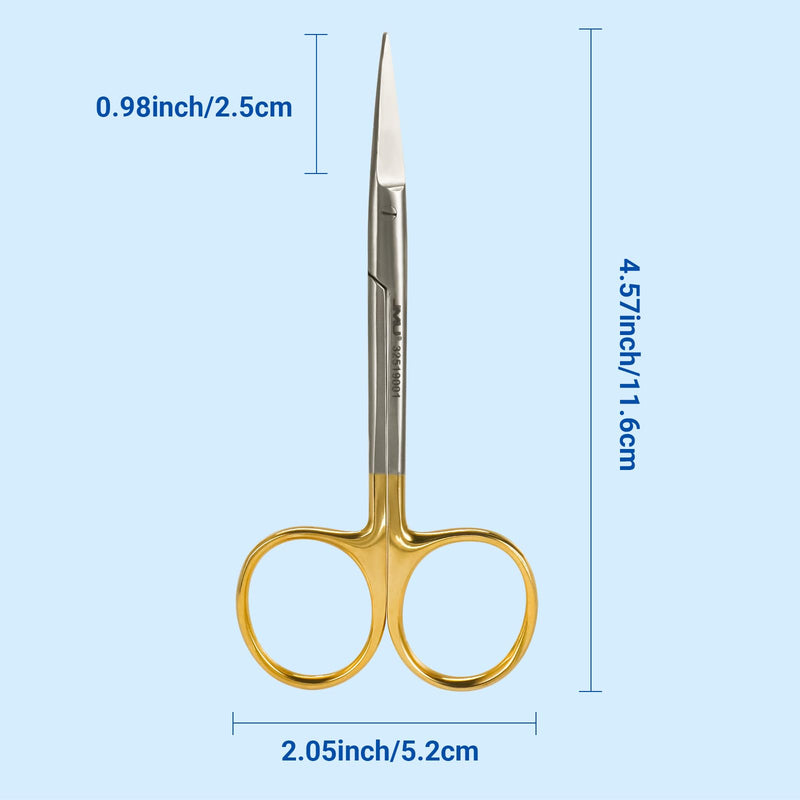 JMU Iris Micro Dissecting Scissors 4.5" Straight, Stainless Steel Surgical Gum Tissue Scissors with Gold Ring, for Trimming Gum Tissue During Dental Procedure 1