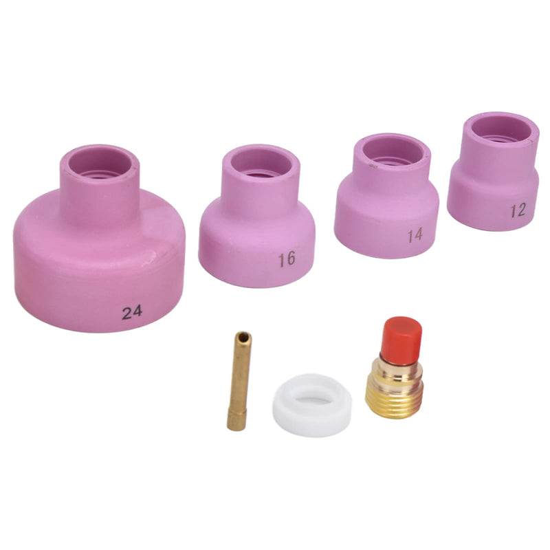 Zerone Welding Torch Accessories Kit, 7Pcs for WP 9 20 25, Ceramic Nozzle +Electrode Holder+PTFE Front Cover(2.4mm) +Connector, Corded Electric, Modern Style