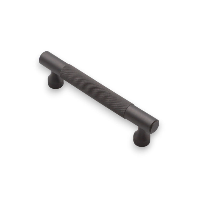 Infinity Decor Pack of 2 Solid Brass Knurled Pattern T Bar Cabinet Drawer Handles Gunmetal Grey Cupboard Pulls 160mm – for Interior Cabinet and Drawer