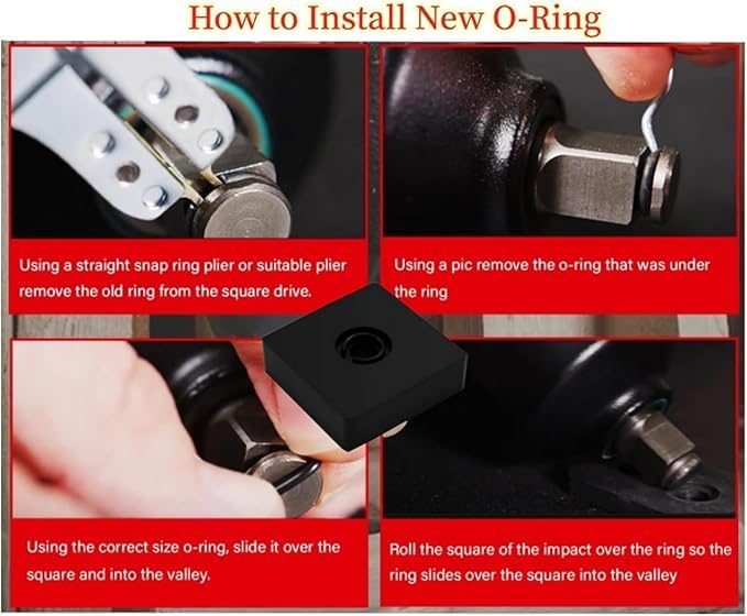 (10+10 Sets) 3/8" and 1/2'' Impact Retaining Ring for Mmilwaukei Impact Friction Ring Clip with O-Ring, Electric/Pneumatic Type Impact Wrench, Retainer Impact Lock Ring Anvil Install Tool Included