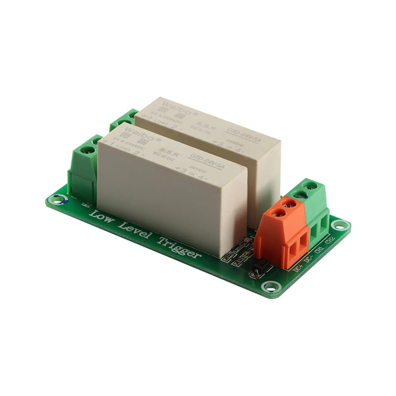24V 2 Channel Solid State Relay Module, Low Level Trigger, 5A DC Control for Raspberry Pi 2 Channel 24V