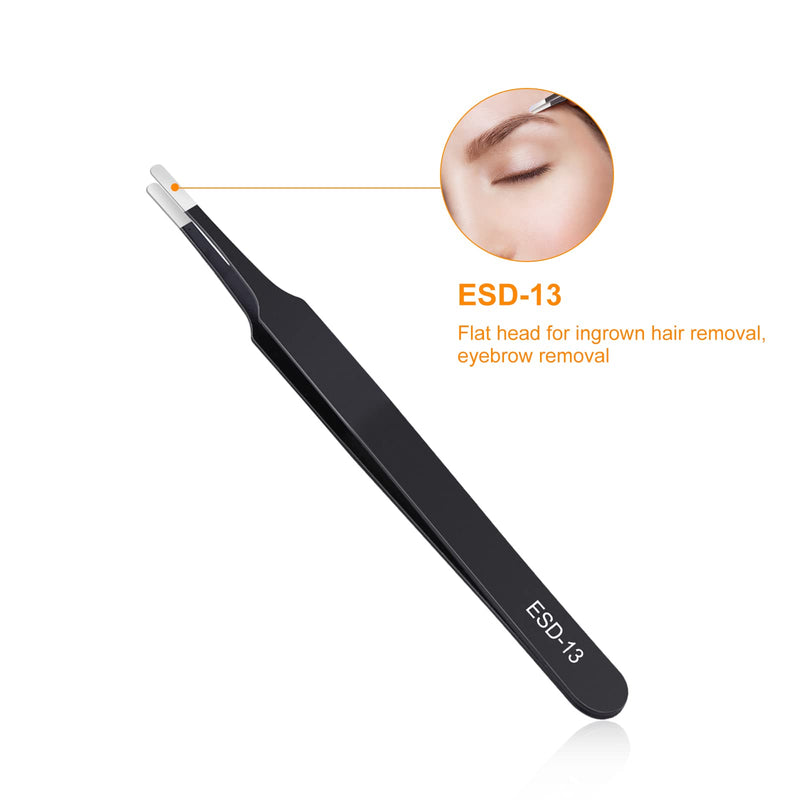 3PCS Precision Tweezers Set, Upgraded Anti-Static Stainless Steel of Tweezers, for Electronics, Soldering, Laboratory Work, Jewelry-Making, Model, Craft 3
