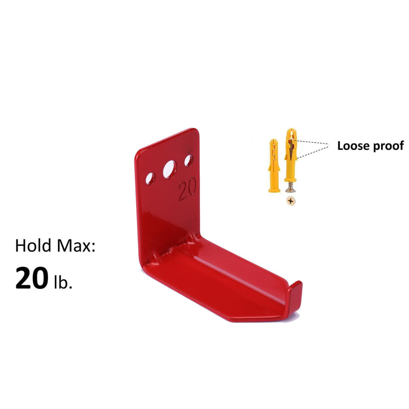Fire Extinguisher Mount Wall Hook Bracket for Holding up to 20 lbs Extinguishers, Suited for Large and Small Dry Chemical and Water Extinguishers 2 Brackets