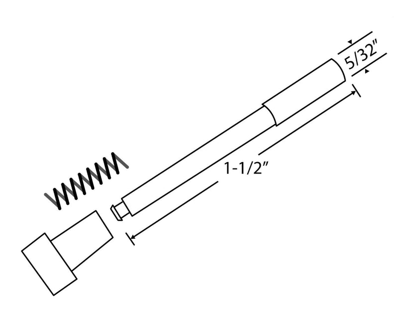 25-Pack, White CAPS, Window Screen Plunger Latches, 5/32" X 1-1/2", Made in The USA