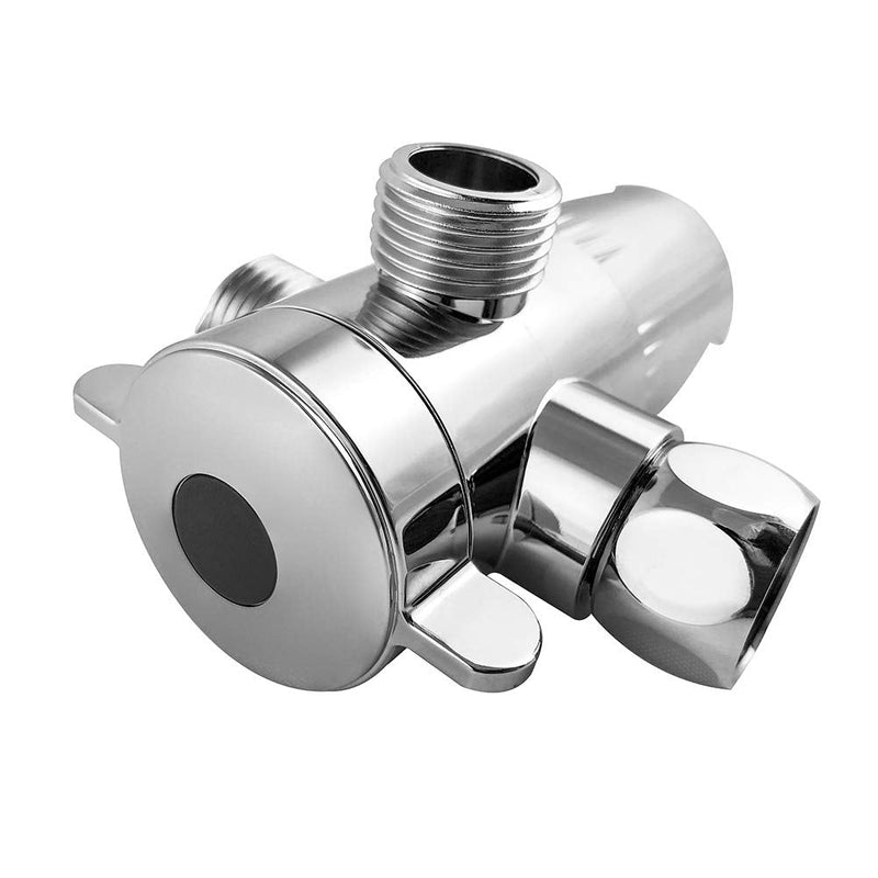 QWORK 3 Way Shower Diverter Valve 1/2” with Hand Shower Cradle for Bathroom Hand Shower Hardware Accessory 1 pc