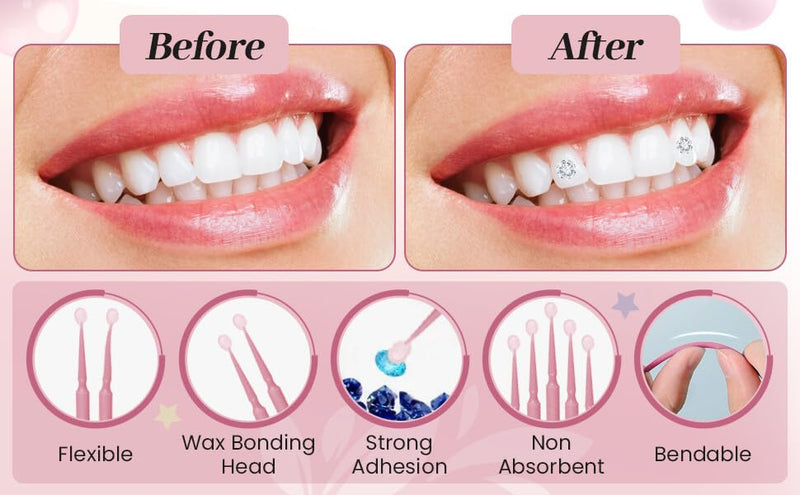 Laser Glow Tooth Gem Wax Brush Applicator - Precision Tool for Accurate Placement, Secure Grip, & Easy Handling - Ideal for Professionals