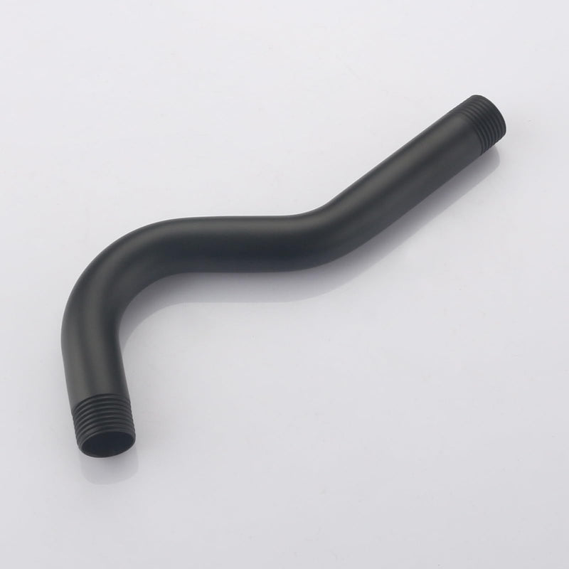 8 Inch Shower Arm with Flange S Shaped Wall Mount Extension Pipe Stainless Steel Shower Head Extension Replacement, Matte Black XWHG Shower Arm
