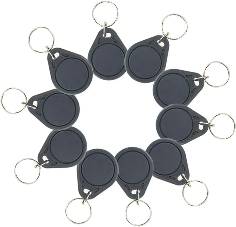 10 PCS Mifare Ultralight C ULC RFID Keyfobs NFC Key fob Token Tag Key Cards, 13.56MHz Contactless Ticket IC MF0ICU2 Gray RFID Key Fobs, Compatible with Upgraded SAFLOK, KABA, ONITY and Salto Locks 10 PCS