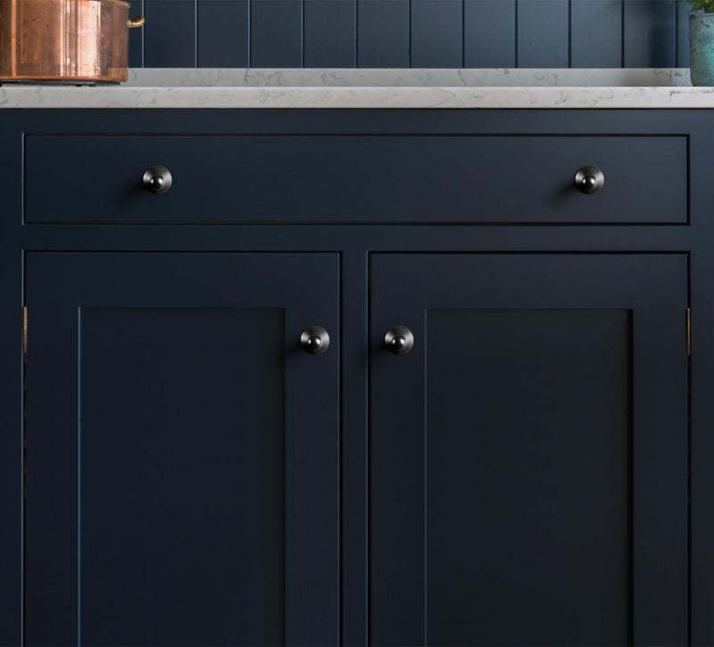 Goo-Ki Black Cabinet Knobs for Drawer Kitchen Zinc Alloy Hardware, 6pack Matte Black Single Hole/Screw Pulls Modern Cute Handles 6