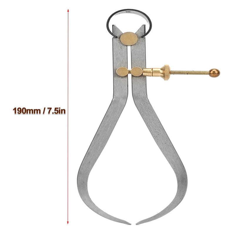 Outside Spring Caliper, Caliper Set, Boomerang Leg External Spring Caliper Divider Set Calipers Measuring Tool for Woodworking Turning Lathe Projects(190mm / 7.5in) 190mm / 7.5in