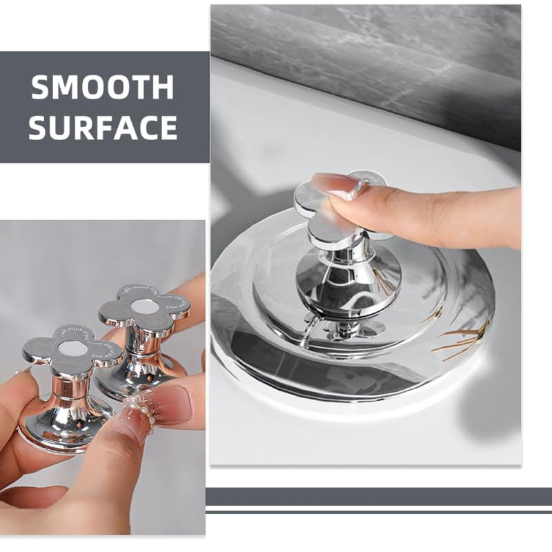 Mikikit 2pcs Toilet Button Pusher Flower Shape Flush Button for Toilet Water Tank Easy Installation Bathroom Accessory