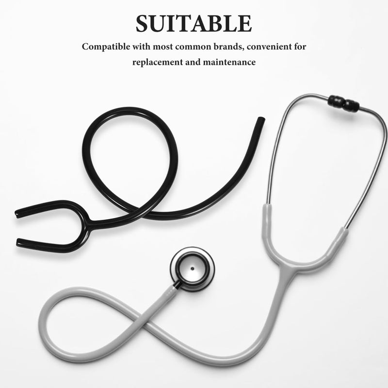 ULTECHNOVO 2-Pack Stethoscope Tubing Replacement Parts: 60cm Black Y-Shaped Flexible Tube for Nursing School Supplies - Latex Free Premium PVC Stethoscope Accessories Fit for Doctors and Students