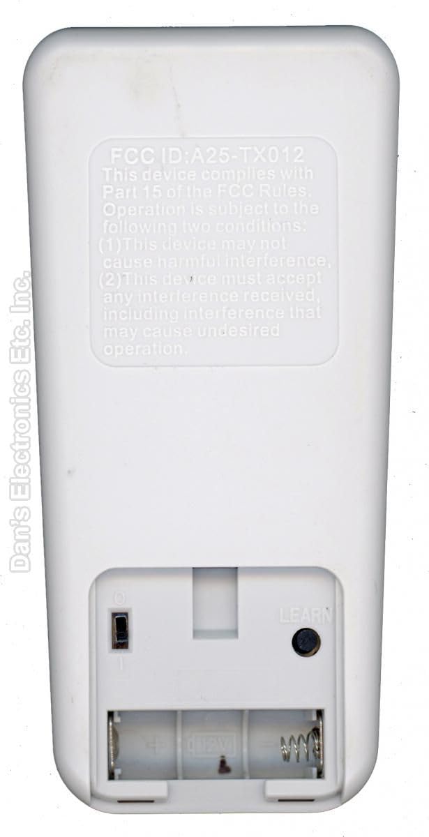 ANDERIC RRTX012 for Harbor Breeze A25-TX012 A25-TX025 Ceiling Fan Remote Control