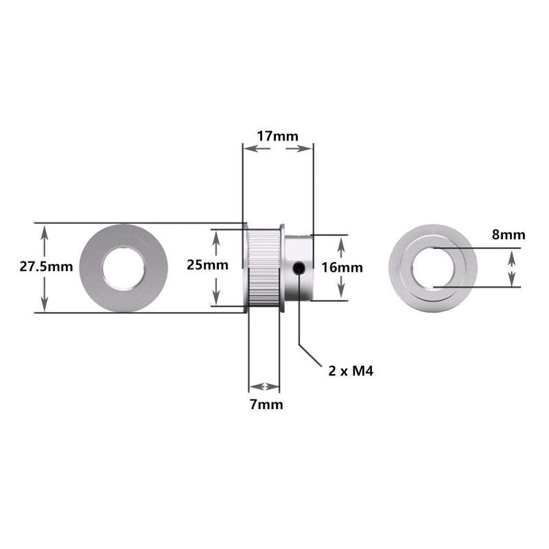 2PCS GT2 Timing Belt Pulley Synchronous Wheel Aluminum Alloy Timing Pulley 3D Printer Parts for 6mm Width Timing Belt (40 Teeth Bore 8mm) 40 Teeth Bore 8mm 2