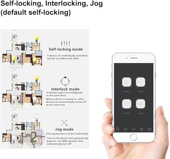 Tuya 4 Channel Updated USB 5V/AC 85-250V, Momentary Inching Self-Locking Relay Module,Tuya App Remote Control,WiFi RF Bluetooth Switch Module,Dry Contact,Compatible with Alexa Goolge Home 4ch 85-250V module - NewNest Australia