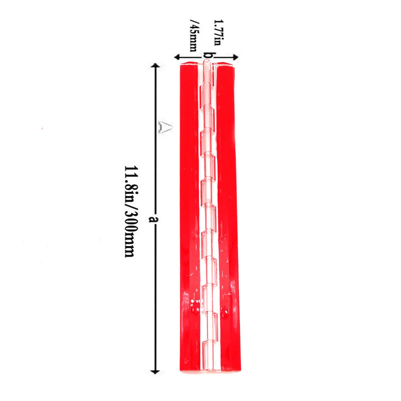 Acrylic Hinge 300mm Continuous Piano Hinge 11.8" Transparent Plastic Acryl-Hinge（Self-Adhesive）, for DIY Box, Aquarium,Golf cart Tray,Display Stand Etc.Adhesive Hinge 4Pcs 4pcs 11.8in