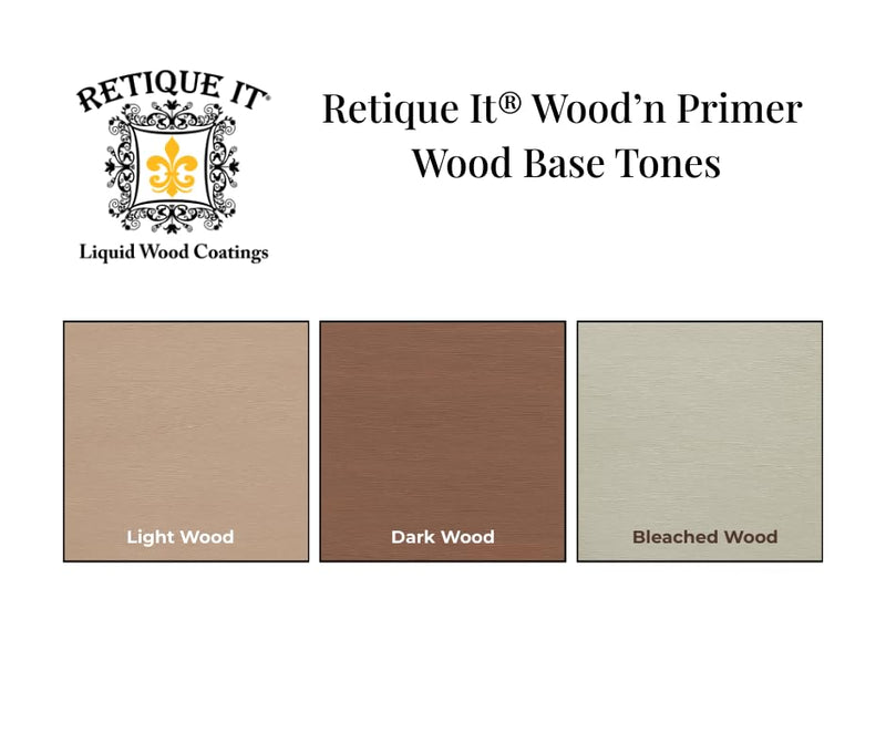 Retique It Wood'n Primer - Paint it then stain it - Stainable Wood Fiber Paint (Light Wood, Large) Light Wood 32 Fl Oz (Pack of 1)