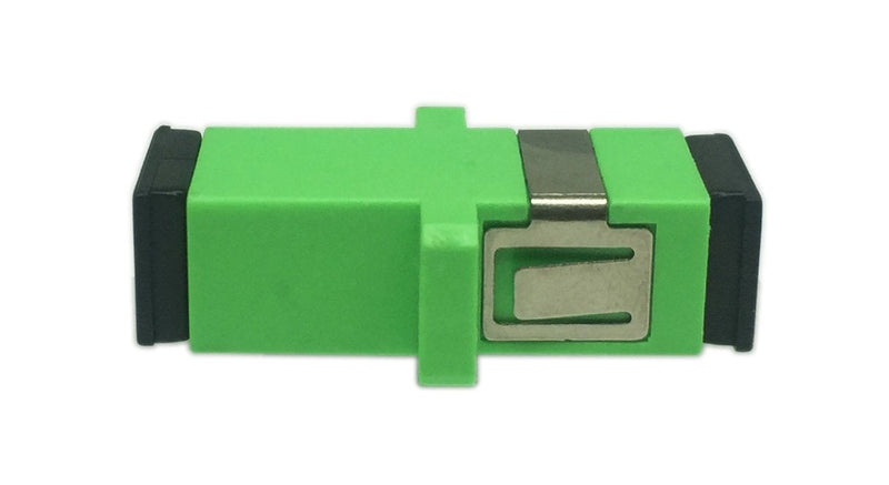 CERRXIAN SC Fiber Optic Adapter Female to Female APC Simplex Single Mode Fiber Optical Coupler Network Internet Connector Adapter with Mount Panel (Green 5-Pack)