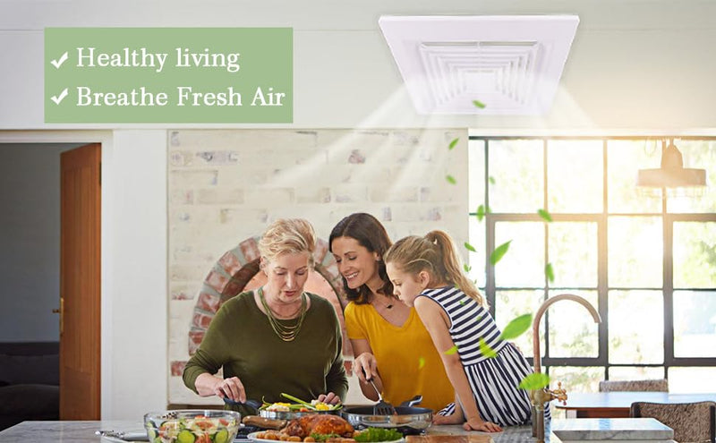 1-Piece(12"x12"Inches) Bathroom Exhaust Fan Cover with Spring, Square Ceiling or Wall Mounted Exhaust Fan, Ceiling Fan, Grille, Air Diffuser, Diverter Ventilation Hood, Replacement Accessories 12 X 12 inches 1