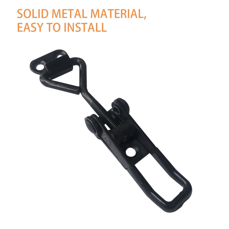 Black Toggle Latch Clamp, Heavy Duty Adjustable Toggle Clamp for Smoker Door Latch, Metal Pull Latch for Box, Gate, Cabinet, Case (B4001-6PCS) B4001-6PCS