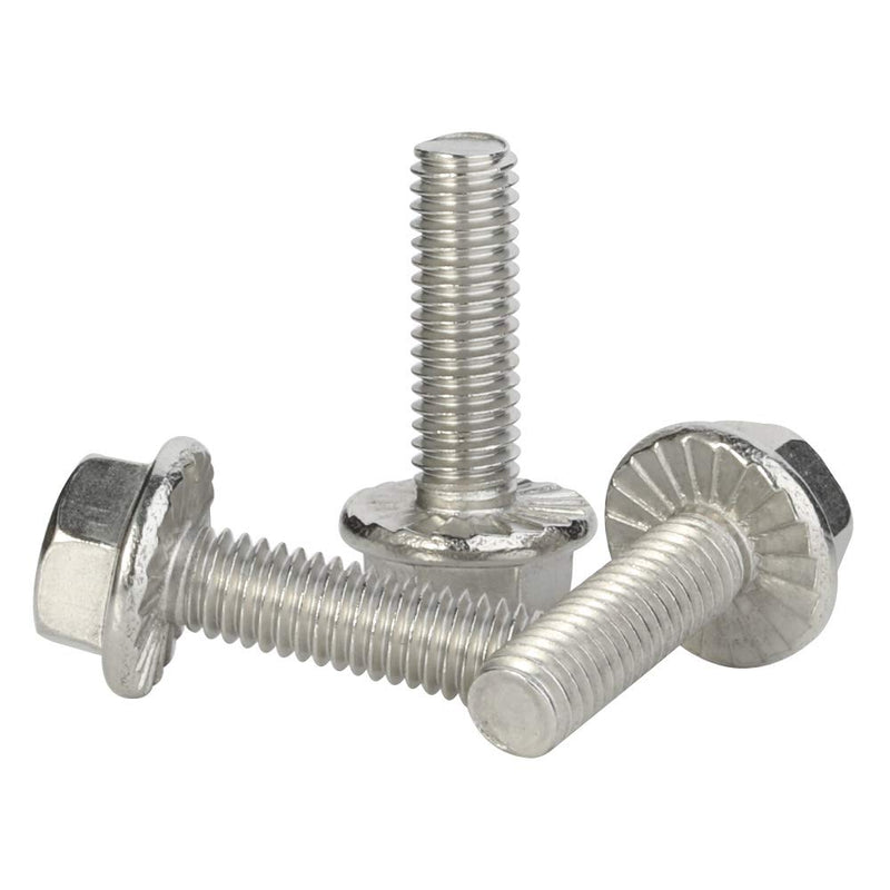 M8 x 20mm Flanged Hex Head Bolts Flange Hexagon Screws, Stainless Steel 304, DIN 6921, 20 PCS M8-1.25 x 20mm